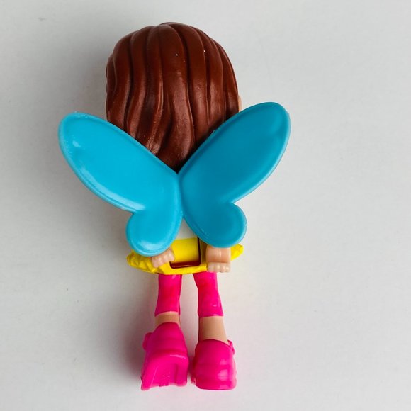 Miniature Doll Girl Fairy Blue Confetti Wings Pink Boots Pretend Toy Figure - Picture 5 of 8